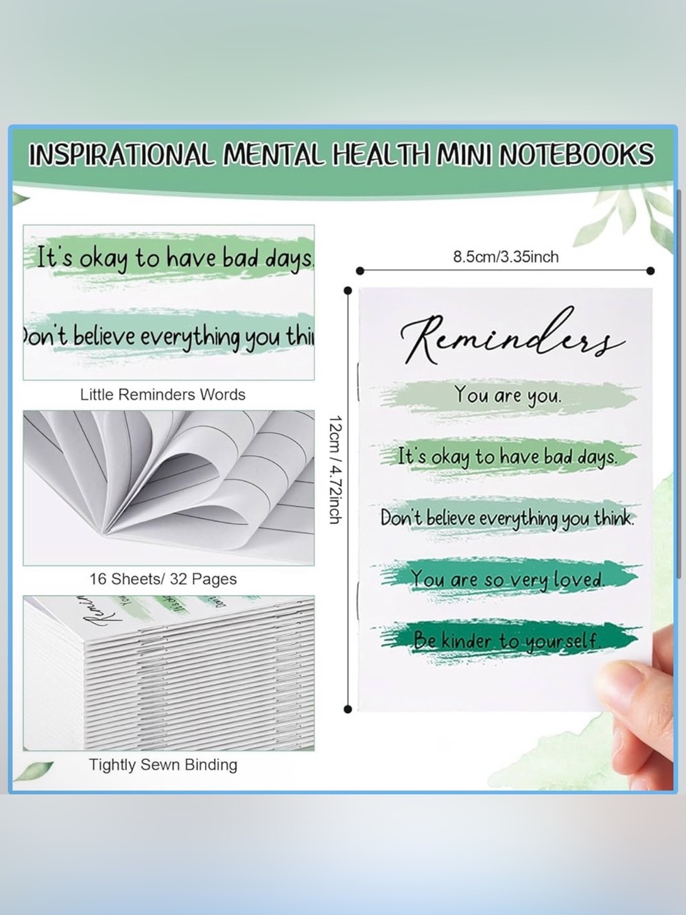Motivational Reminder BUNDLE: Stay Strong Pen, Mini Notepad, 6 Random Stickers - Picture 2 of 4